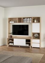 TV stěna Nerea 320 jackson hickory/bílý lesk