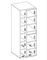 Skříňka vysoká Noema 101 světle šedá/antracit