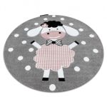 Dětský kusový koberec Petit Dolly sheep grey kruh - 120x120 (průměr) kruh cm