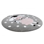 Dětský kusový koberec Petit Dolly sheep grey kruh - 120x120 (průměr) kruh cm