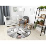 Dětský kusový koberec Petit Unicorn grey kruh - 160x160 (průměr) kruh cm