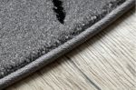 Dětský kusový koberec Petit Cat crown grey kruh - 120x120 (průměr) kruh cm