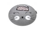 Dětský kusový koberec Petit Cat crown grey kruh - 120x120 (průměr) kruh cm