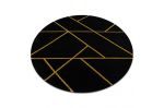 Kusový koberec Emerald geometric 1012 black and gold kruh - 120x120 (průměr) kruh cm