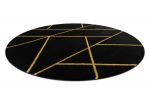 Kusový koberec Emerald geometric 1012 black and gold kruh - 120x120 (průměr) kruh cm