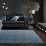 Kusový ručně tkaný koberec Tuscany Textured Wool Border Blue - 200x290 cm