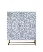 Vysoká komoda ZEN CIRCLE 120 CM masiv mango - bílá / černá