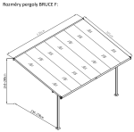 Pergola PIERCE 440 CM šedé stínění