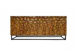 Komoda VULCANO MOSAIK 177 CM masiv mango - hnědá/černá