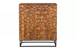 Vysoká komoda VULCANO MOSAIK 120 CM masiv mango - hnědá/černá