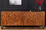 Komoda VULCANO MOSAIK 177 CM masiv mango - hnědá/černá