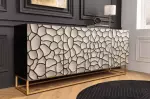 Komoda VULCANO MOSAIK 177 CM masiv mango - bílá/zlatá