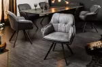 2SET jídelní židle LOUNGER tmavě šedá otočná