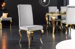 2SET židle MODERN BAROCCO GOLD ušlechtilá šedá samet