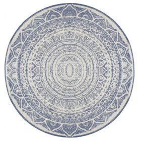 Kusový koberec Twin Supreme 104166 Siruma Blue/Cream kruh – na ven i na doma - 140x140 (průměr) kruh cm - 140x140 (průměr) kruh cm