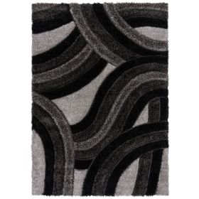 Kusový koberec Indulgence Velvet Carved Grey/Black - 120x170 cm - 120x170 cm