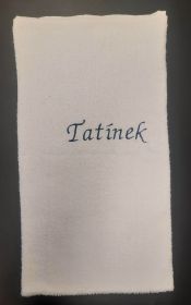Osuška s nápisem Tatínek - Bílá 70x120 cm