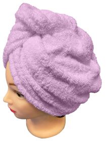 Rychleschnoucí froté turban na vlasy, fialový lila