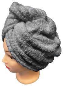 Rychleschnoucí froté turban na vlasy, tmavě šedý