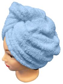 Rychleschnoucí froté turban na vlasy, modrý