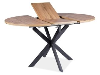Jídelní stůl rozkládací GARFI 100(135)X100, barva dub artisan/černá