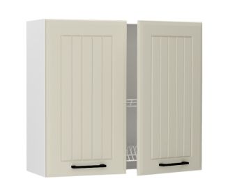 W80SU h. skříňka 2-dveřová s odkapávačem INGRID bílá/coffee mat