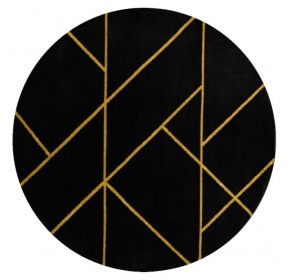 Kusový koberec Emerald geometric 1012 black and gold kruh - 200x200 (průměr) kruh cm