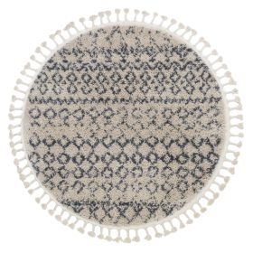 Kusový koberec Berber Agadir G0522 cream and grey kruh - 160x160 (průměr) kruh cm