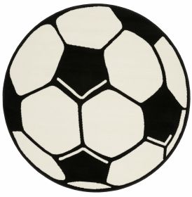 Dětský kusový koberec Prime Pile Fussball 100015 - 100x100 (průměr) kruh cm