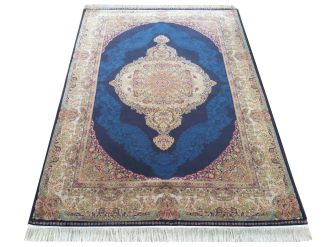 Prémiový koberec QUM SILK 01 hedvábí tmavě modrý - 160 x 230 cm