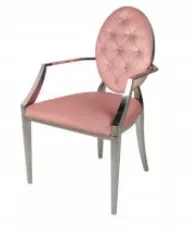 2SET židle MODERN BAROCCO tmavě růžová s područkami