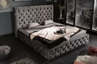 Postel CHESTERFIELD LUX 160x200 CM olivově šedá samet