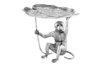 Odkládací stolek WILDLIFE MONKEY 55 CM stříbrný