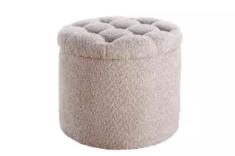 Taburet MODERN BAROCCO 50 CM šampaňský bouclé