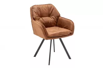 2SET jídelní židle LOUNGER světle hnědá otočná