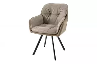 2SET jídelní židle LOUNGER vintage taupe otočná