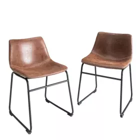 2SET židle DJANGO vintage hnědá mikrovlákno