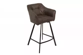 2SET barová židle LOFT taupe šedá mikrovlákno