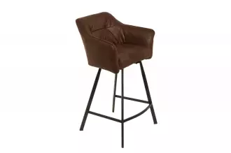 2SET barová židle LOFT antik hnědá mikrovlákno