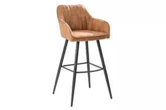 2SET barová židle TURIN vintage hnědá mikrovlákno
