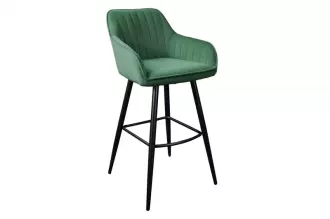 2SET barová židle TURIN smaragdově zelená samet