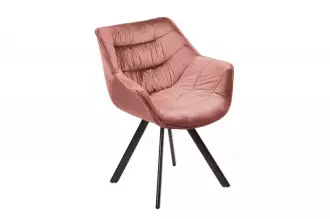 2SET židlo-křeslo DUTCH COMFORT tmavě růžové samet