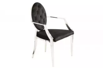 2SET židle MODERN BAROCCO černá s područkami