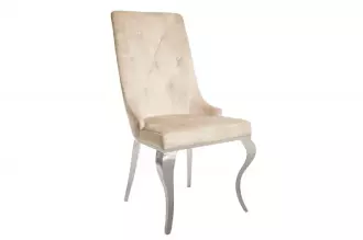 2SET zámecká židle MODERN BAROCCO S RUKOJETÍ šampaňská samet
