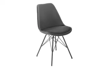2SET jídelní židle SCANDINAVIA RETRO II tmavě šedá / černá