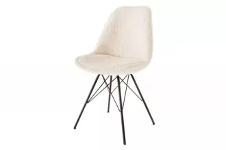 2SET jídelní židle SCANDINAVIA RETRO krémová / černá
