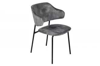 2SET jídelní židle TRACY tmavě šedá/černá samet