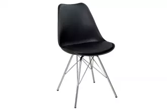 2SET jídelní židle SCANDINAVIA RETRO černá / stříbrná