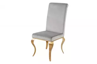 2SET židle MODERN BAROCCO GOLD ušlechtilá šedá samet