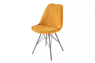 2SET jídelní židle SCANDINAVIA CORD tmavě žlutá / černá